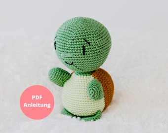 Crochet pattern amigurumi turtle Simon (German), pattern for self-crocheted cuddly toy turtle, crochet pattern, PDF pattern