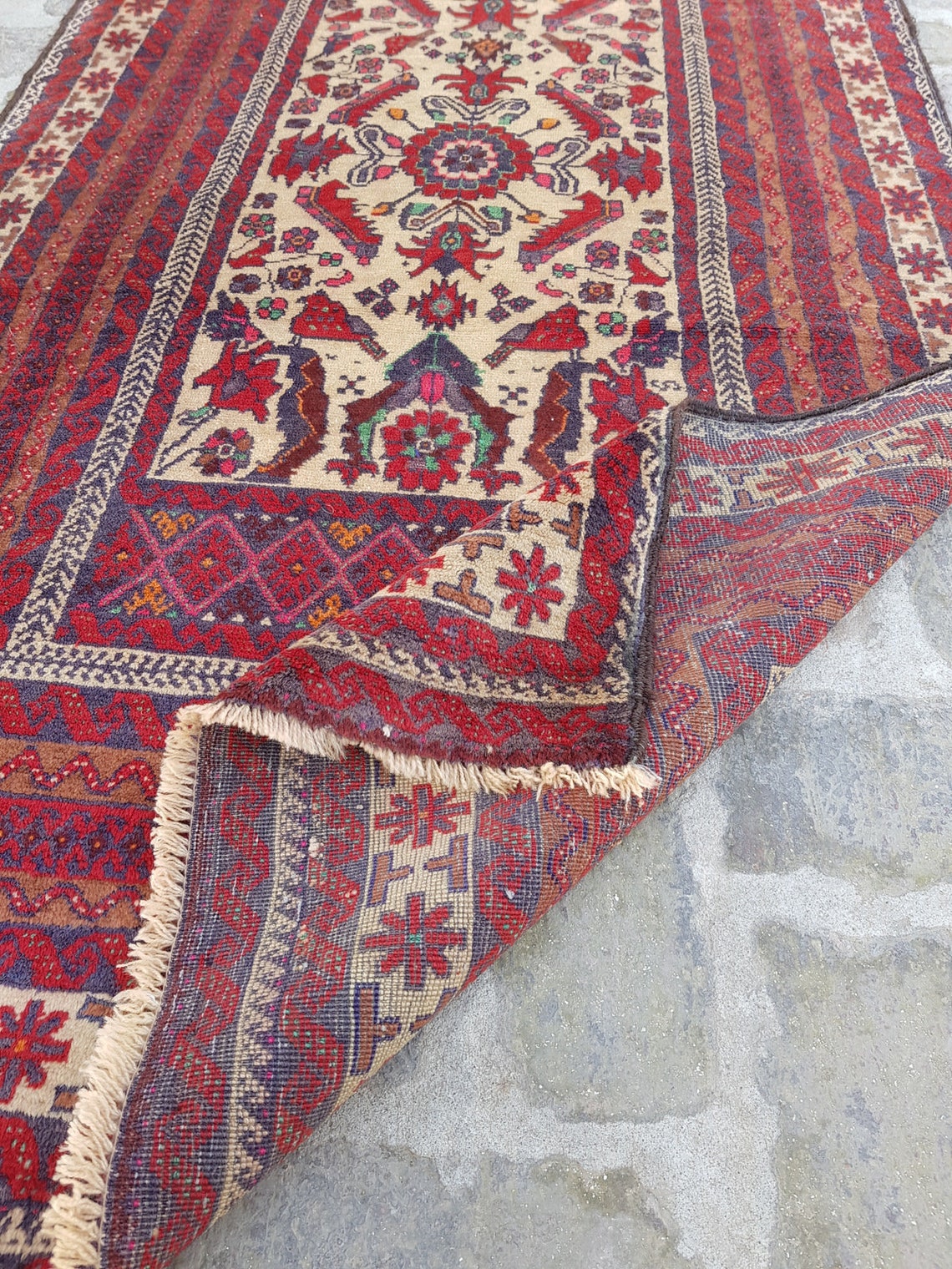 3.1 x 9.10 ft Vintage Runner Rug Vintage Afghan Beautiful Etsy