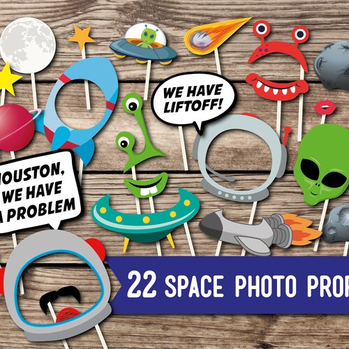 Space Photo Booth Props for Space Rocket Party - Etsy