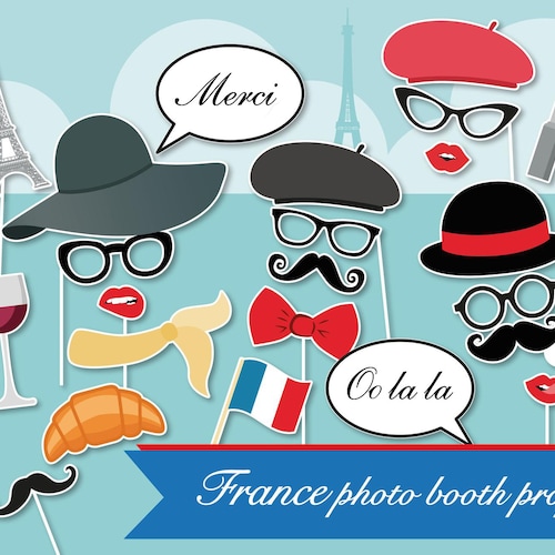 Paris Theme Party Photo Booth Props Photobooth Props Paris - Etsy