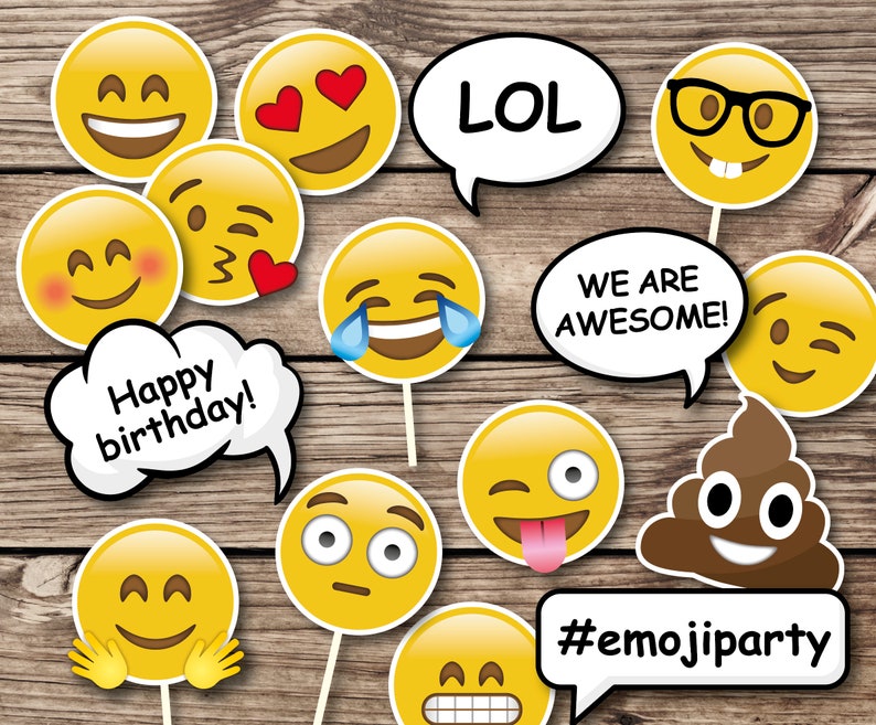 Emoji Birthday Party Emoji Party Props Emoji Party Photo Etsy
