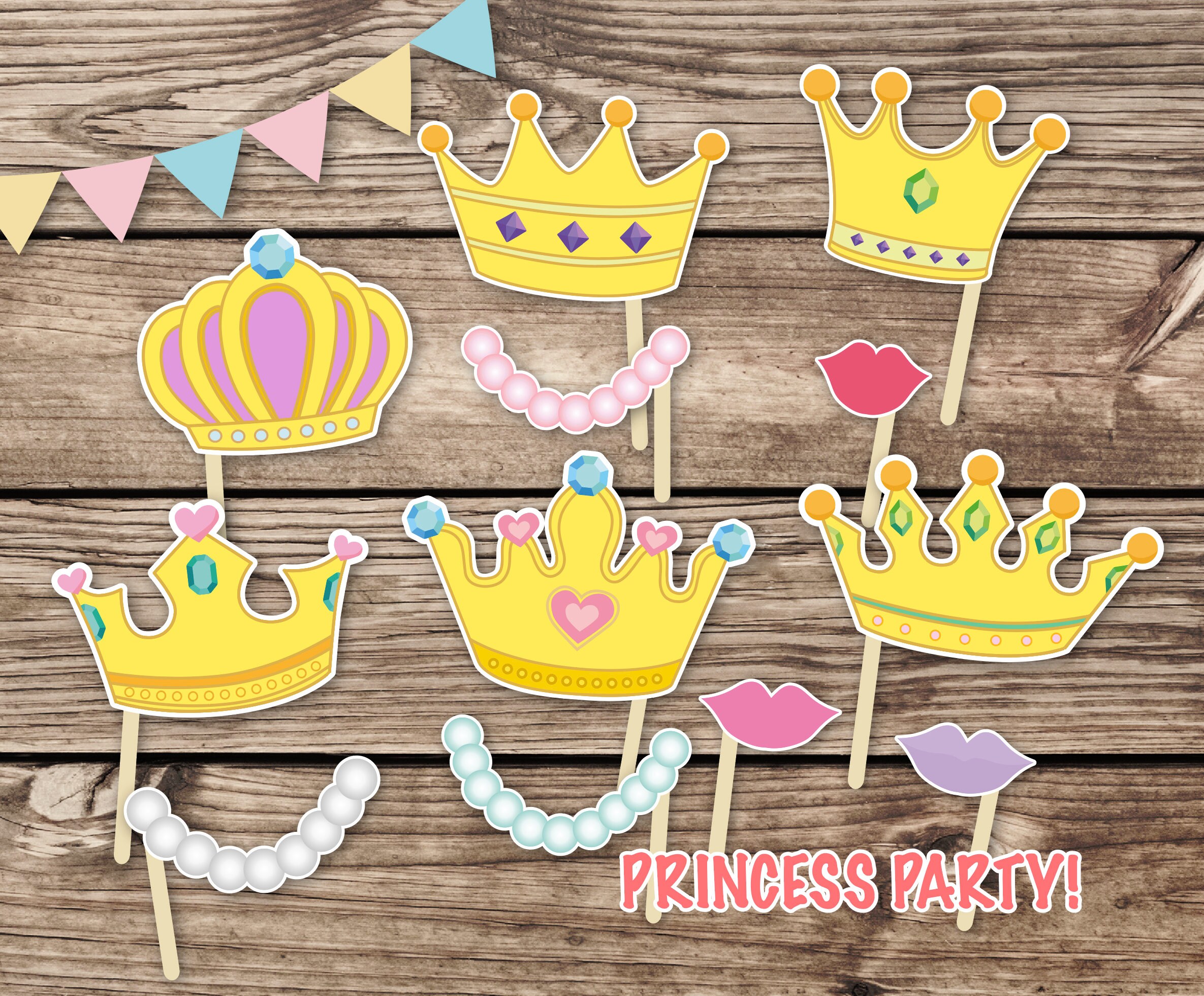 Printable Princess Photo Booth Props Princess Birthday Party Etsy Australia