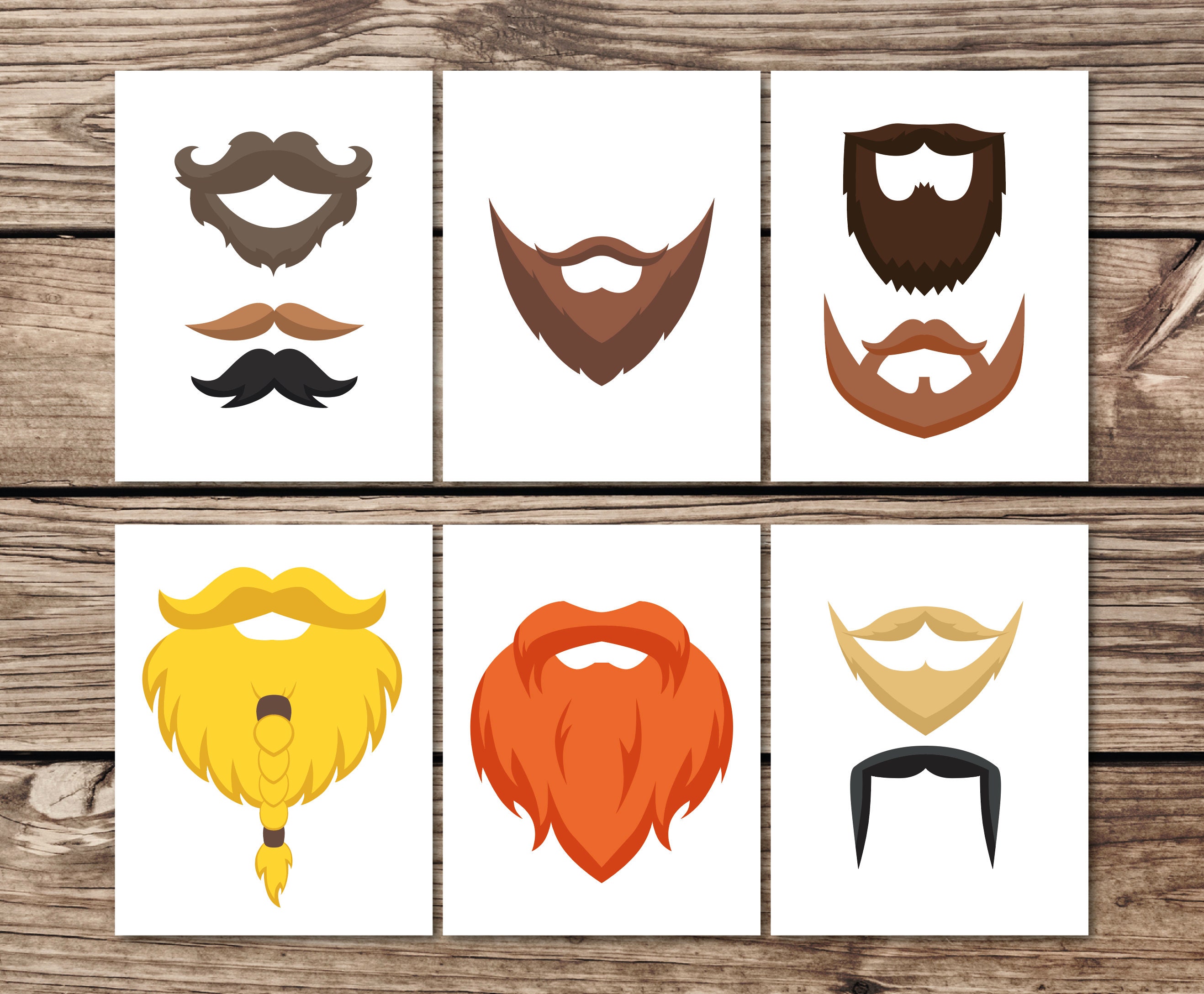 Beard Photo Booth Props Printable Beards Props Beard Photo | Etsy