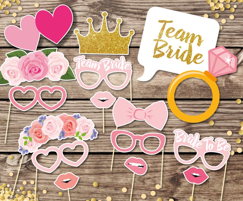 Printable Bridal Shower Photo Booth Props Bride Photobooth - Etsy