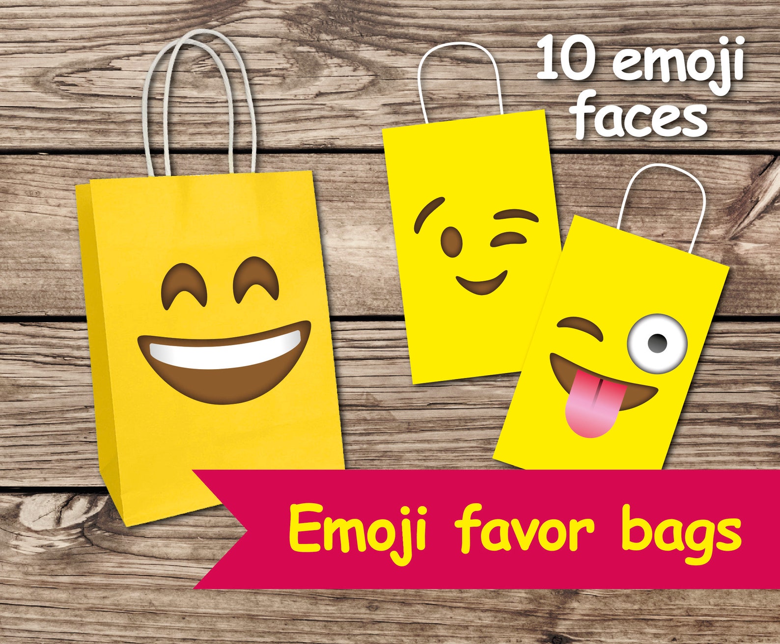 Emoji Favor Bag Emoji Favor Emoji Birthday Emoji Printable Etsy