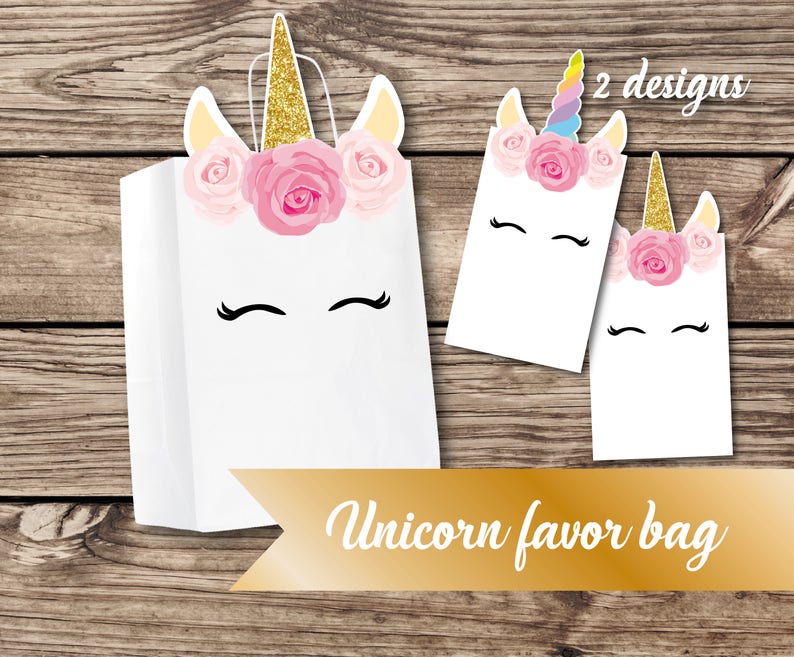 Unicorn Favor Bag Unicorn Favor Unicorn Birthday Unicorn Etsy