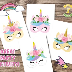 Unicorn Kleuren Masker Unicorn Kleurplaat Kleuren Masker Etsy