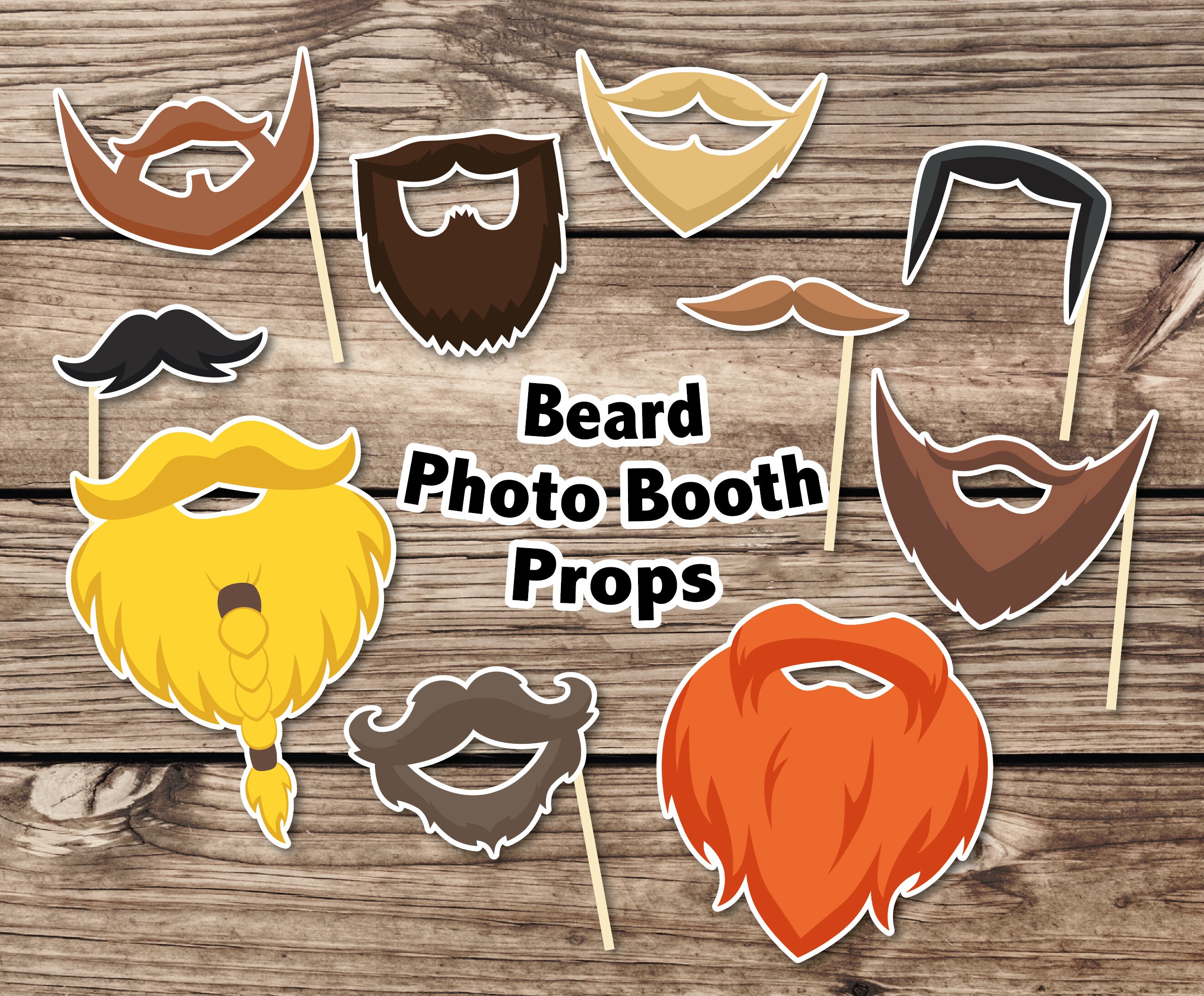 Beard Photo Booth Props Printable Beards Props Beard Photo | Etsy