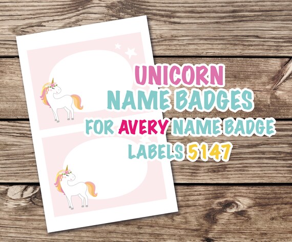 unicorn name badge label unicorn badge unicorn birthday etsy