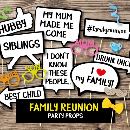 Family Reunion Photo Booth Props Family Reunion Party Family - Etsy