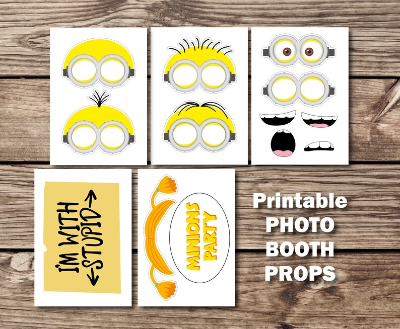 Minion party props minion photo booth props masks | Etsy