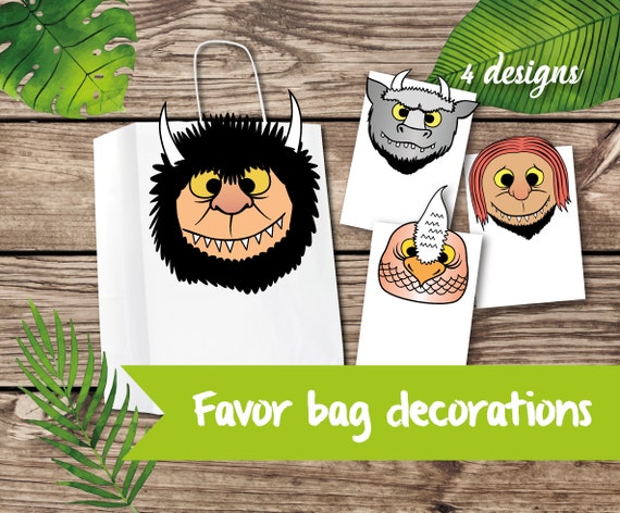 Favor Bags Where The Wild Things Are Gift Bags Printable Etsy