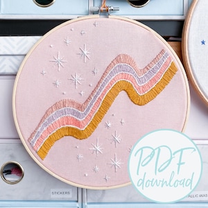 Skyscape Embroidery - Embroidery Pattern  - Downloadable - Digital- PDF