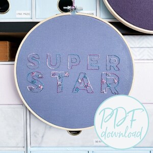Superstars Beginners Embroidery - Embroidery Pattern  - Downloadable - Digital- PDF