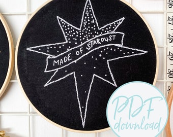 Made of Stardust Embroidery - Embroidery Pattern  - Downloadable - Digital- PDF