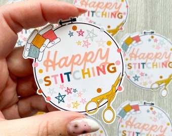 Embroidery Hoops Vinyl Stickers, sewing decals, sewing themed, sewing sticker, die-cut weatherproof