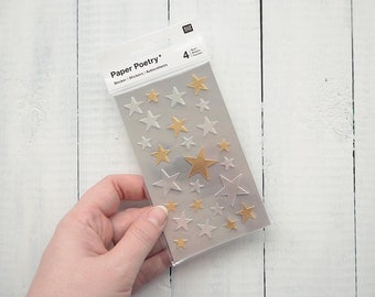 Gold and Silver Star Sticker Pack