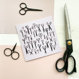 Scissors Silhouette Greetings Card - Sewing Birthday - Sewing Supplies - Card for Dressmakers - Card for a birthday - Card for Sewists