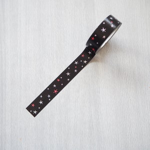 Black Pink Star Washi Tape image 3