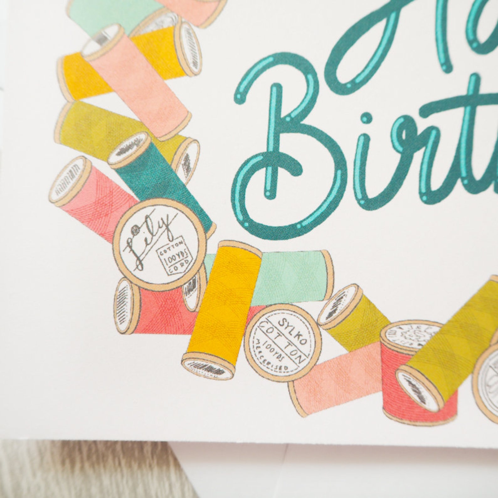 Sewing Threads Happy Birthday Greetings Card Sewing Birthday - Etsy