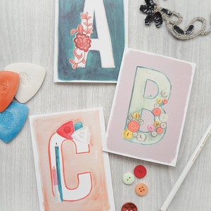 Sewing Letters Greetings Cards Sewing Birthday Letters Card for Dressmakers Card for birthday Card for Sewists image 1