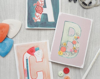 Sewing Letters Greetings Cards - Sewing Birthday - Letters - Card for Dressmakers - Card for birthday - Card for Sewists