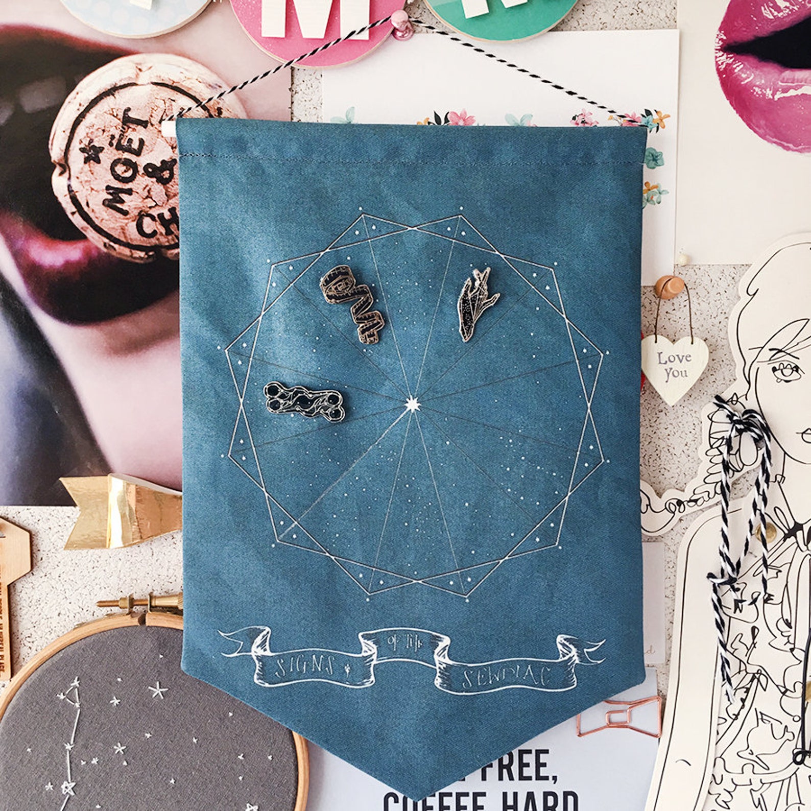 DIY Enamel Pin Banner Kit Sew Your Own Cute Enamel Pins Etsy