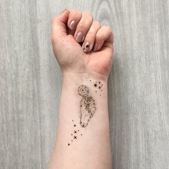 Signes De La Feuille De Tatouage Temporaire Sewdiac Etsy