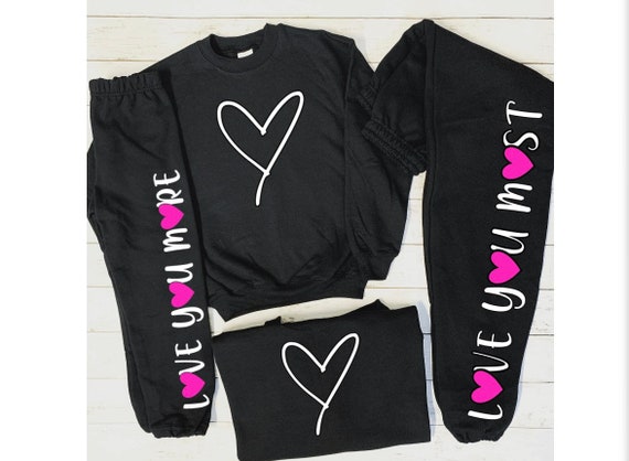 4pc Matching Sweat Set Sweatshirt Sweatpants Outfit Mommy Child