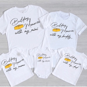 Building Memories with my Mama Buddy Mini Dad Master Builder Family T-Shirt Bricks Block Nerd Geek Shirt Mom Dad Matching Set Gift Idea Park