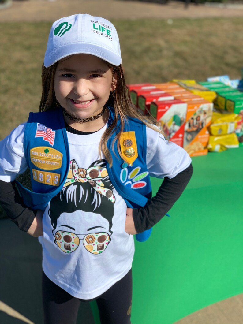 Girl Scouts Matching Cookie Life Messy Hair Bow T-Shirt Mom Personalized Troop Summer Shirt Daisy Brownie Custom Leader Gift Present Selling