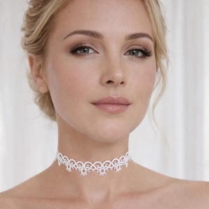 Choker, ras de cou en frivolité, bijoux mariage fait main