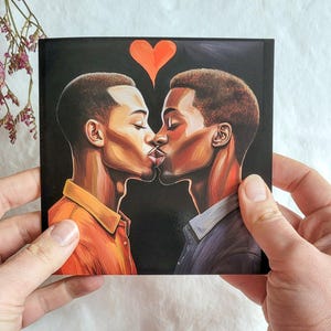 Carte de voeux pour copains black amoureux