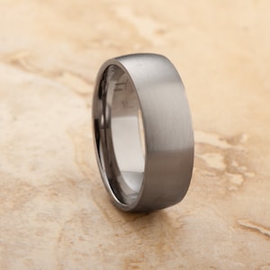 Satin Finish Titanium Ring • Mens Modern Ring • Matte Finish • Traditional Wedding Band • Hard Wearing Industrial Band • Hypoallergenic Ring