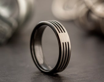 Black Zirconium Ring Wedding Ring Mens Wedding Band Size T