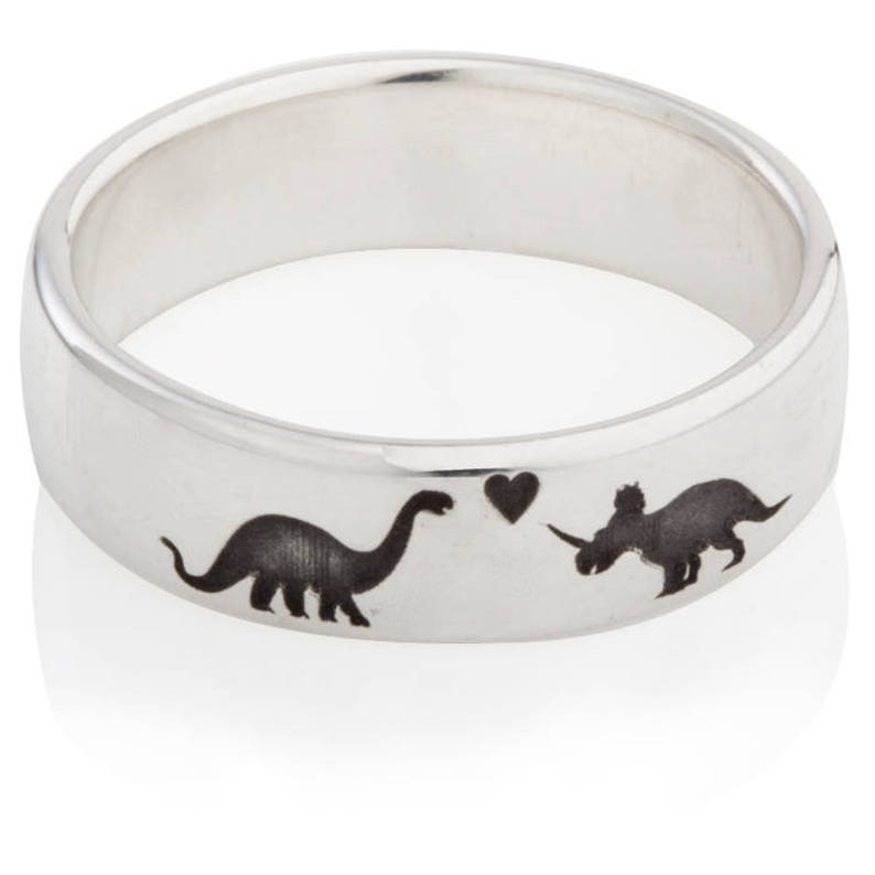 Dinosaur Ring Dinosaur Wedding Ring Dinosaur Fossil Ring Triceratops Diplodocus image 4