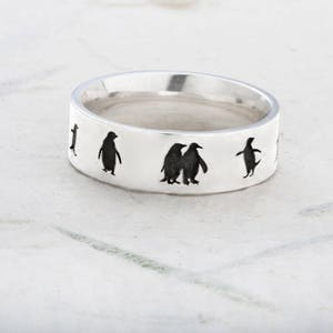 Penguin Jewelry Silver Penguin Ring Penguin Gift Penguin Ring