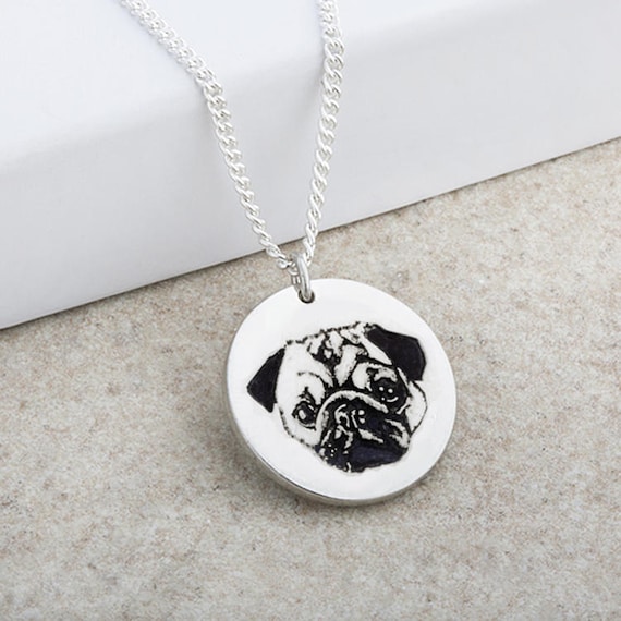 Dog Face Engraved On Pendant White Terrier Engraved Dog Breed