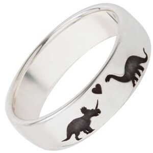 Dinosaur Ring Dinosaur Wedding Ring Dinosaur Fossil Ring Triceratops Diplodocus image 3