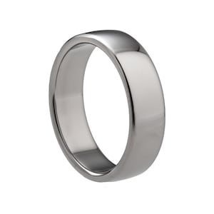 Simple Titanium Ring • 6mm Wide Ring • Polished Titanium • Classic Wedding Ring • Hypoallergenic Ring • Modern Wedding Band • Everyday Ring