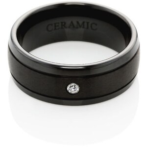 Black Ceramic Ring Size O 1/2 Woman's Wedding Ring Men's Black Ring image 4
