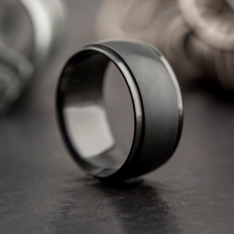 Black Zirconium Ring Size Z4 1/2 Size V 1/2 Zirconium Ring Etsy UK