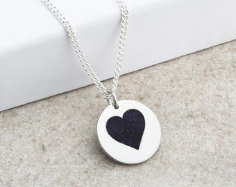 Long Silver Heart Necklace Sacred Heart Necklace