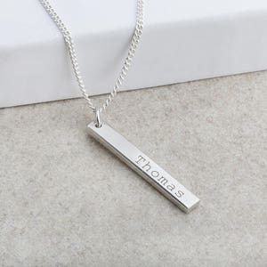 Name Bar Laser Engraved Pendant