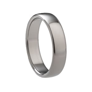 Simple Titanium Ring • 5mm • Polished • Modern Wedding Band  • Classic Wedding Ring  • Hypoallergenic Ring • Comfort Fit Ring • Personalised