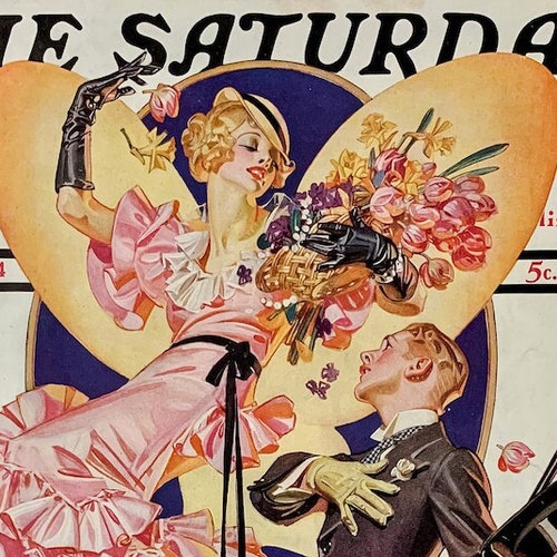 J.C. Leyendecker butterfly Couple Magazine Art - Etsy