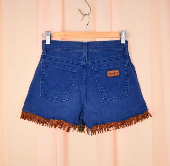 Vintage Wrangler 90s Y2K Blue Denim Fringe Cowgir… - image 3