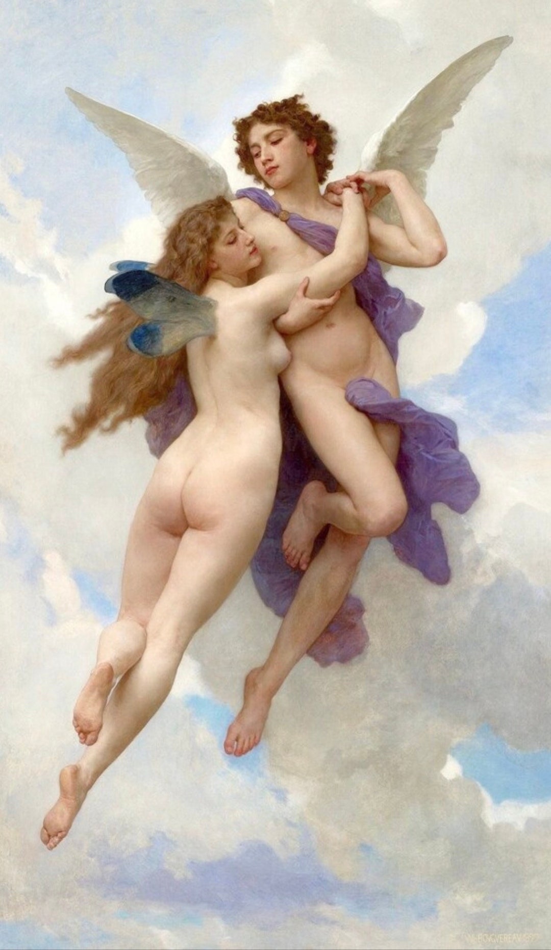 William Adolphe Bouguereau Cupid and Psyche Lovers Print image