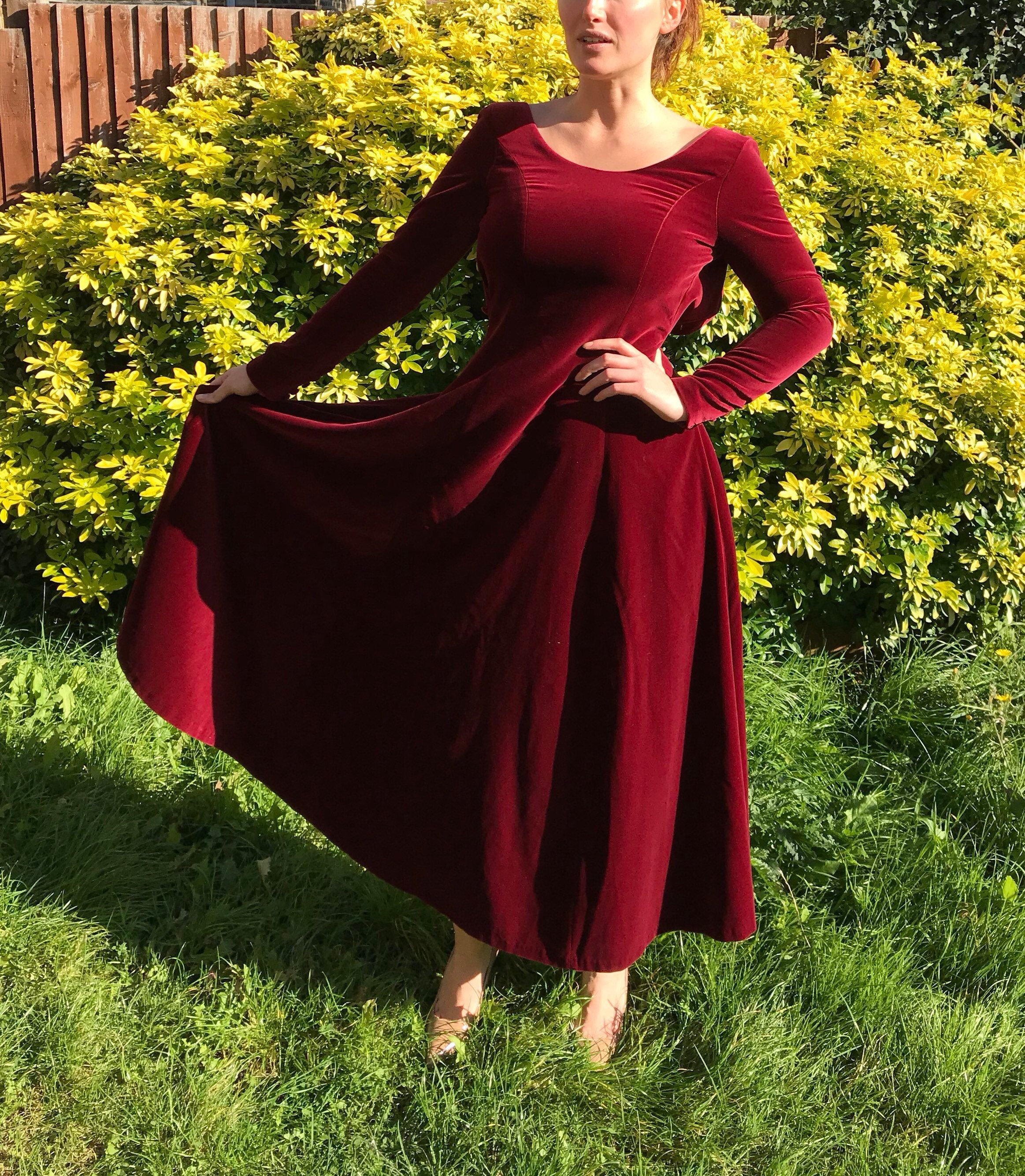 BNWT Vintage Laura Ashley Red Velvet Long Sleeve Maxi Dress - Etsy