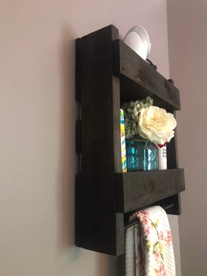 Reclaimed Wood Bathroom Organizer Bathroom Wall Shelves Etsy